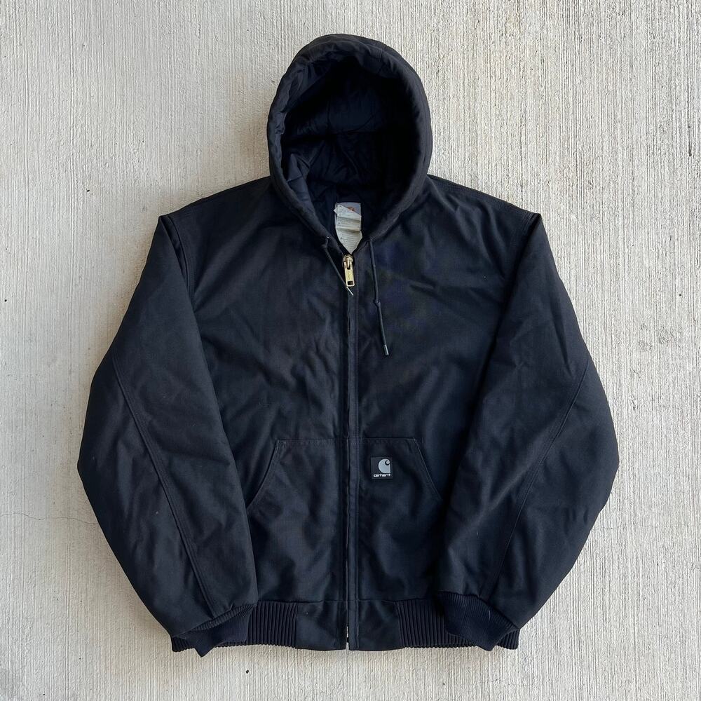 Carhartt black hooded work wear jacket